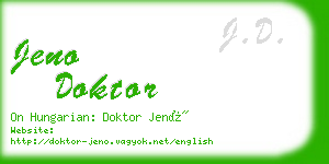 jeno doktor business card